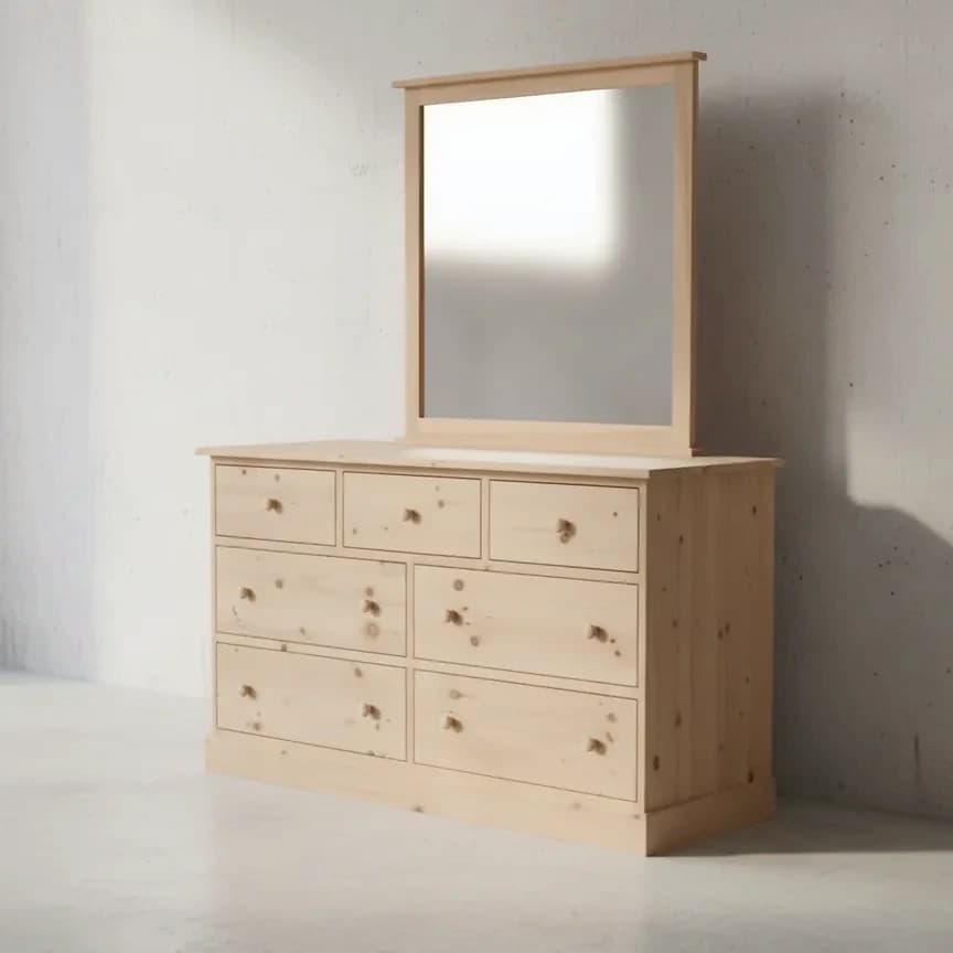 penwood furniture cottage 7 drawer dresser ct17 45 degree angle