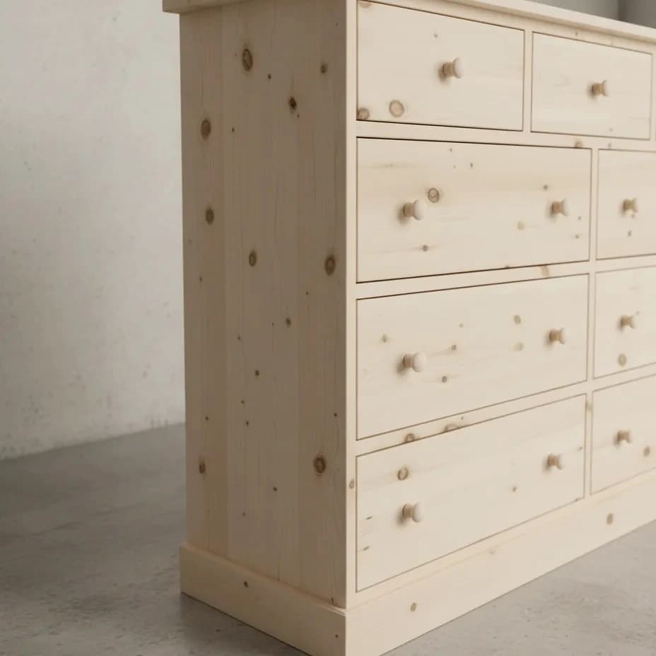 penwood furniture cottage 9 drawer mule chest ct20 medium close up