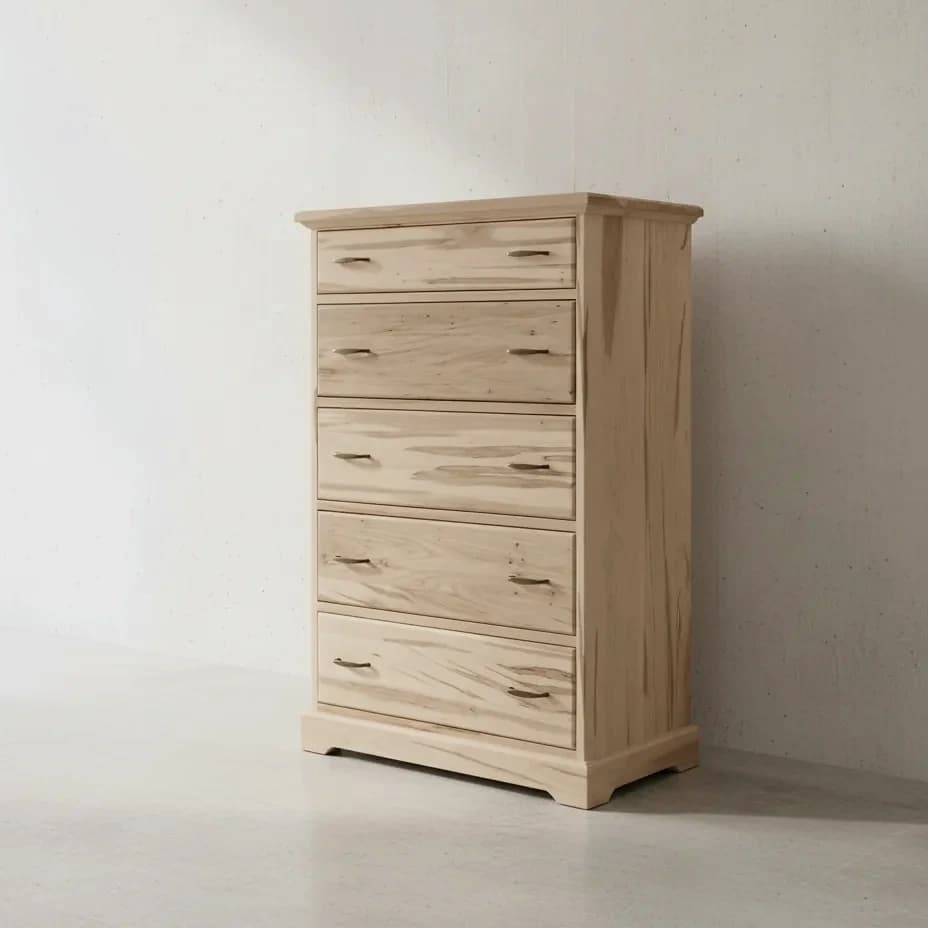 penwood furniture cottage deluxe 5 drawer hiboy xct16h 45 degree angle