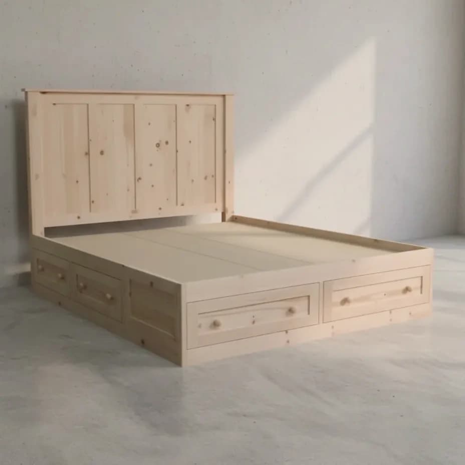 penwood furniture cottage queen size condo bed ctqc m 45 degree angle