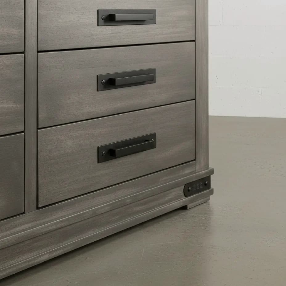 penwood furniture gastown dresser with mirror 8 drawers medium close up