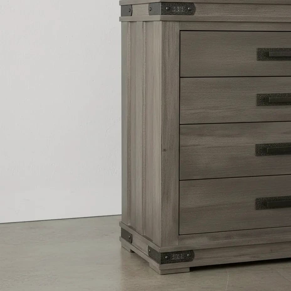 penwood furniture gastown long dresser with mirror 8 drawers medium close up