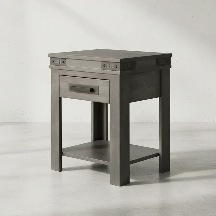 penwood furniture gastown night stand 1 drawer open 45 degree angle