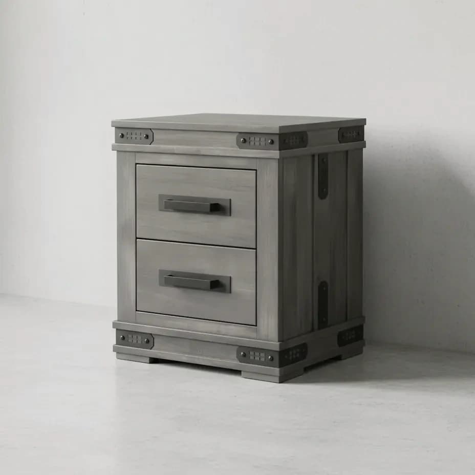 penwood furniture gastown night stand 2 drawer 45 degree angle