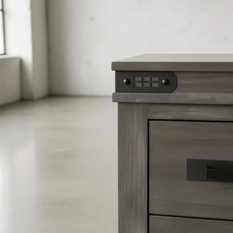 penwood furniture gastown night stand 2 drawer medium close up