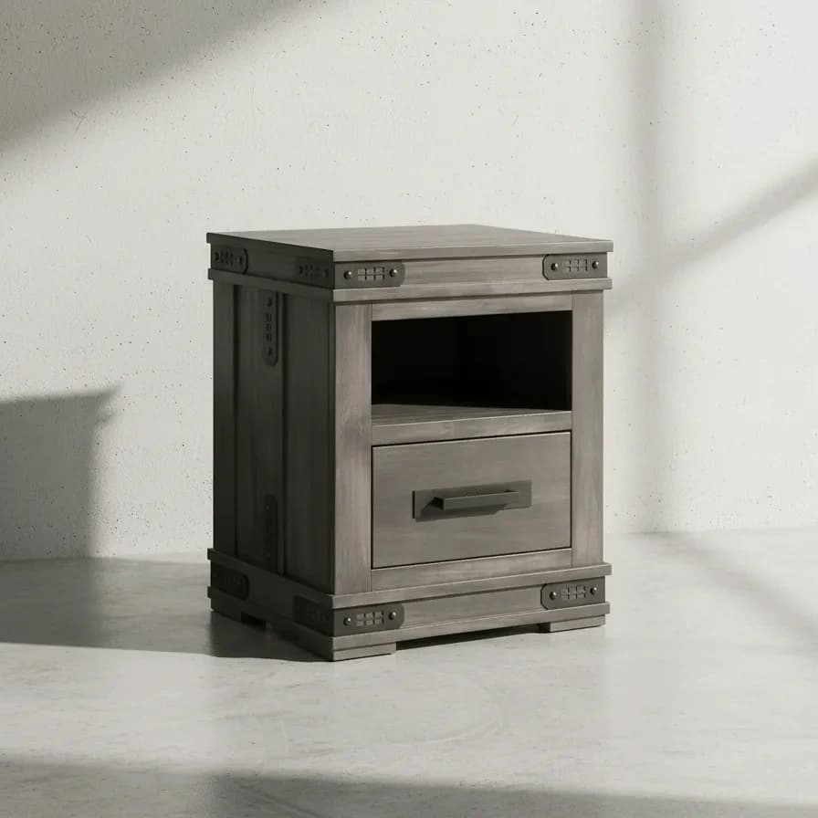 penwood furniture gastown night stand open 1 drawer 45 degree angle