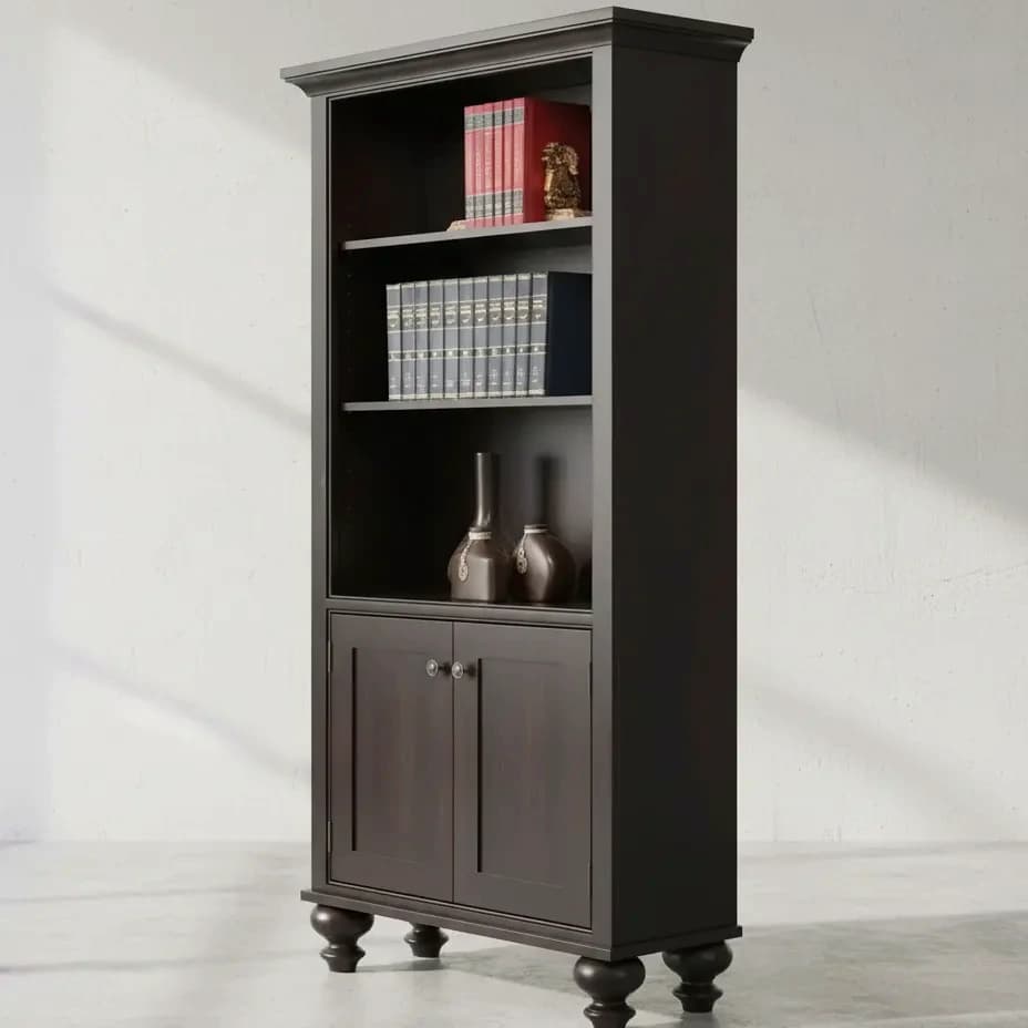 penwood furniture georgetown bookcase with doors 45 degree angle