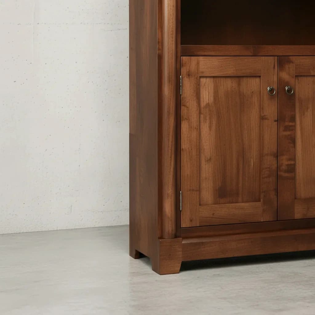 penwood furniture hudson valley bookcase with doors medium close up