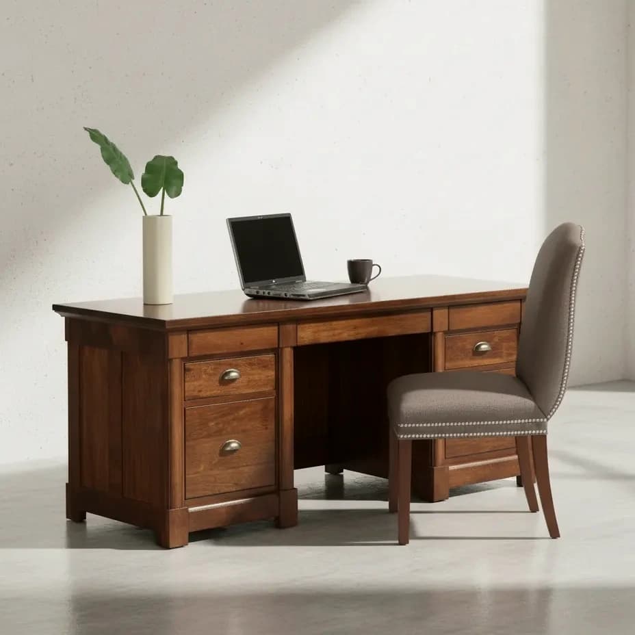 penwood furniture hudson valley executive desk 45 degree angle