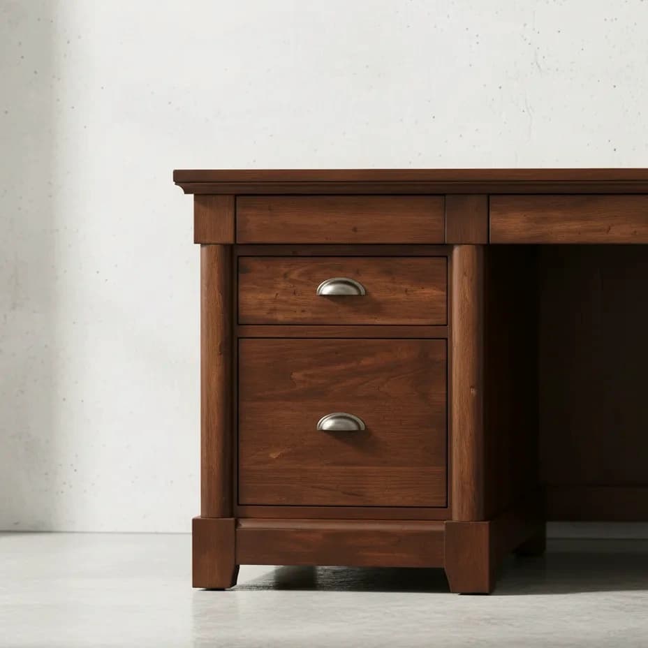 penwood furniture hudson valley executive desk medium close up