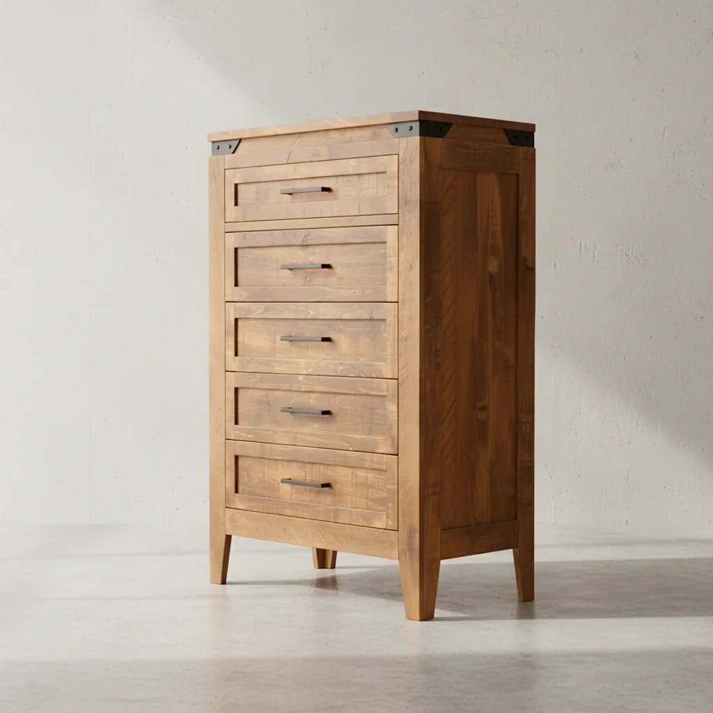 penwood furniture kenora 5 drawer high boy 45 degree angle