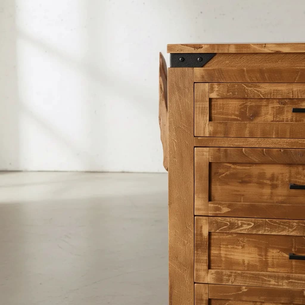 penwood furniture kenora 5 drawer high boy medium close up