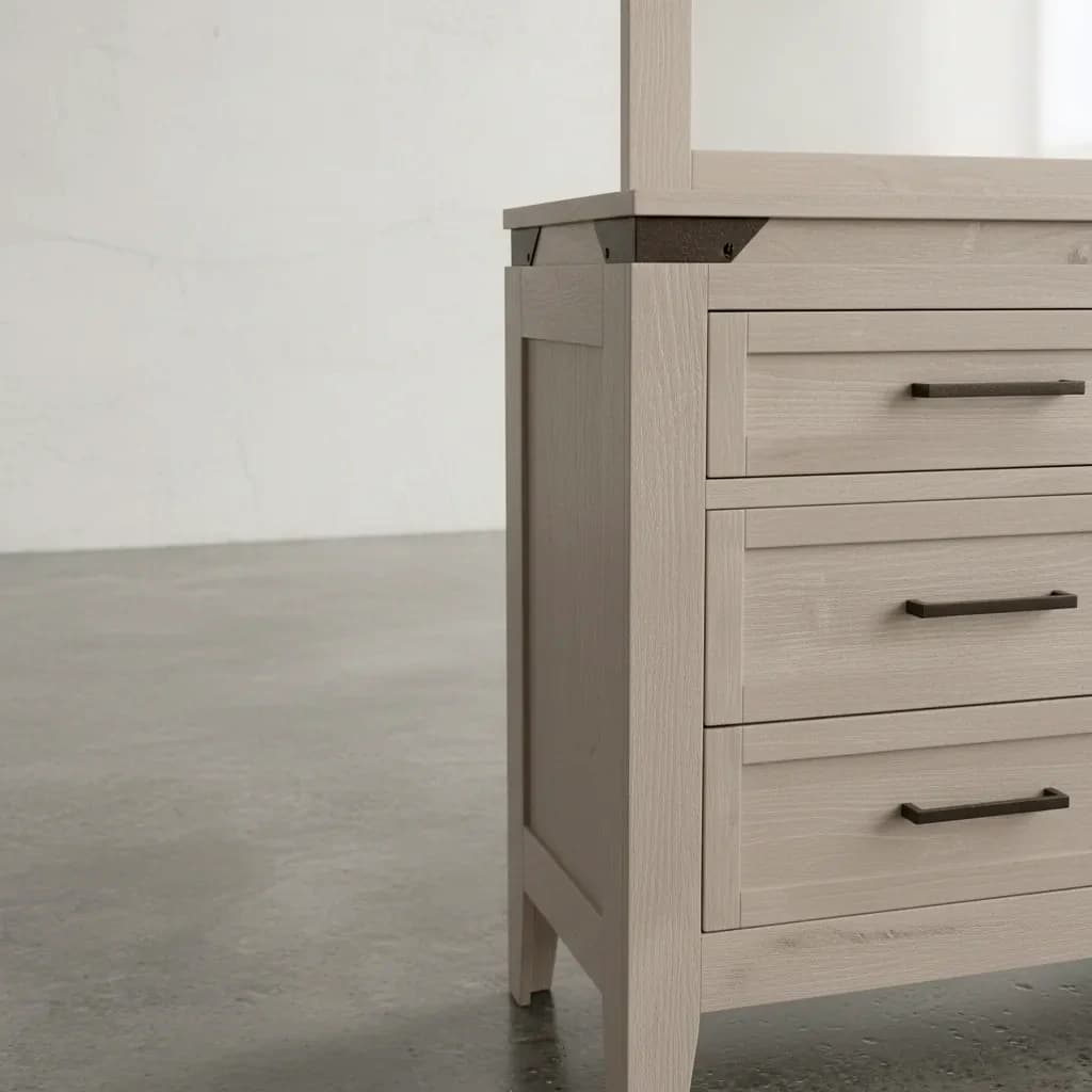 penwood furniture kenora 6 drawer dresser medium close up