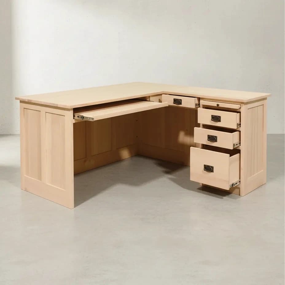 penwood furniture mission l shaped desk md2860 45 degree angle