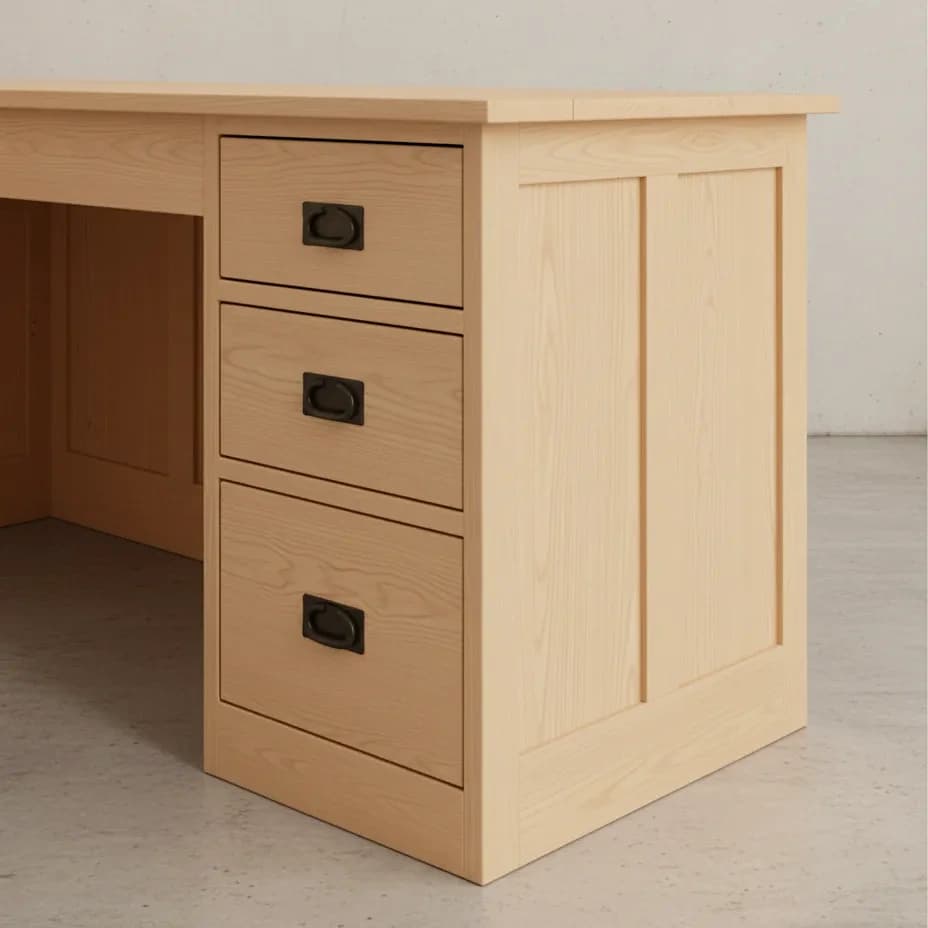 penwood furniture mission l shaped desk md2860 medium close up