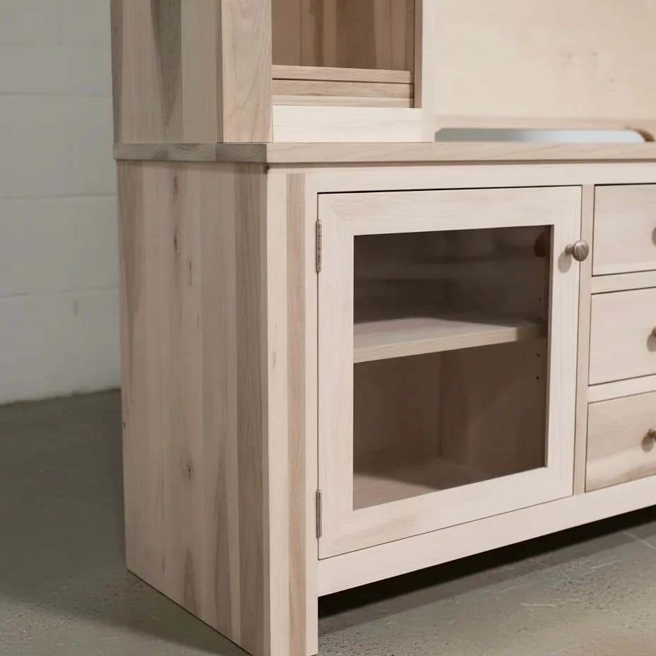 penwood furniture newport 75 hdtv cabinet with hutch np1875h medium close up
