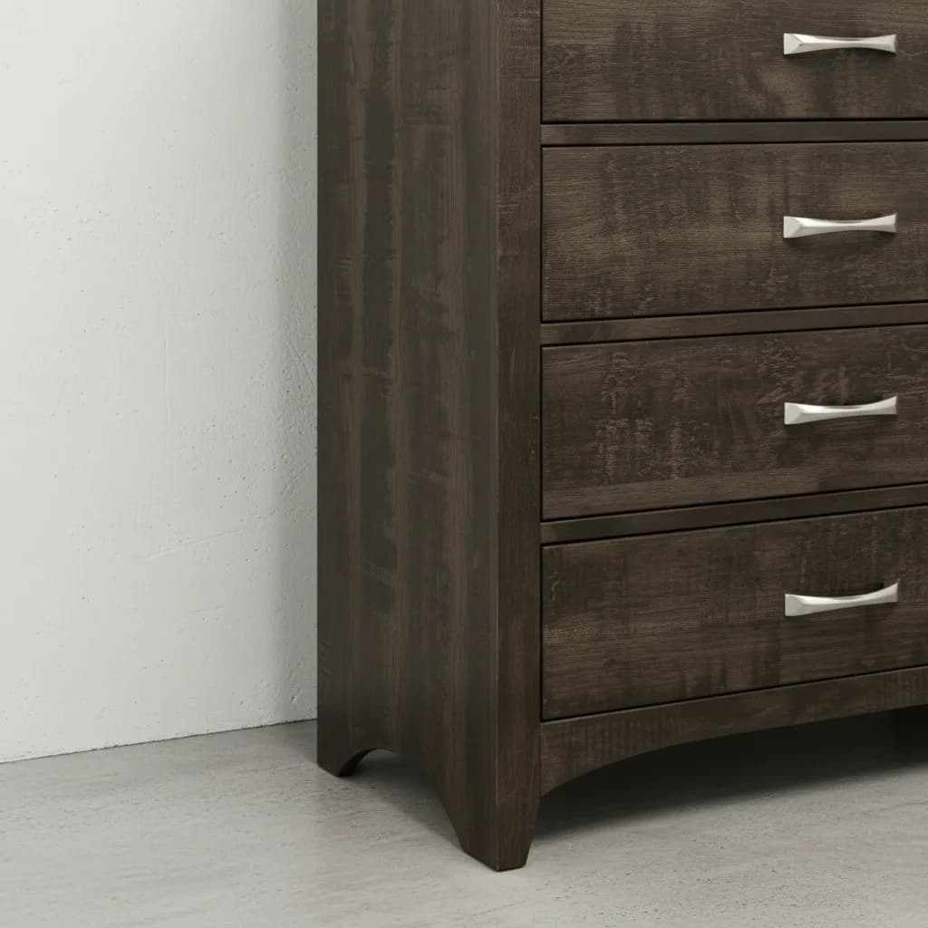 penwood furniture bancroft highboy 5 drawers medium close up