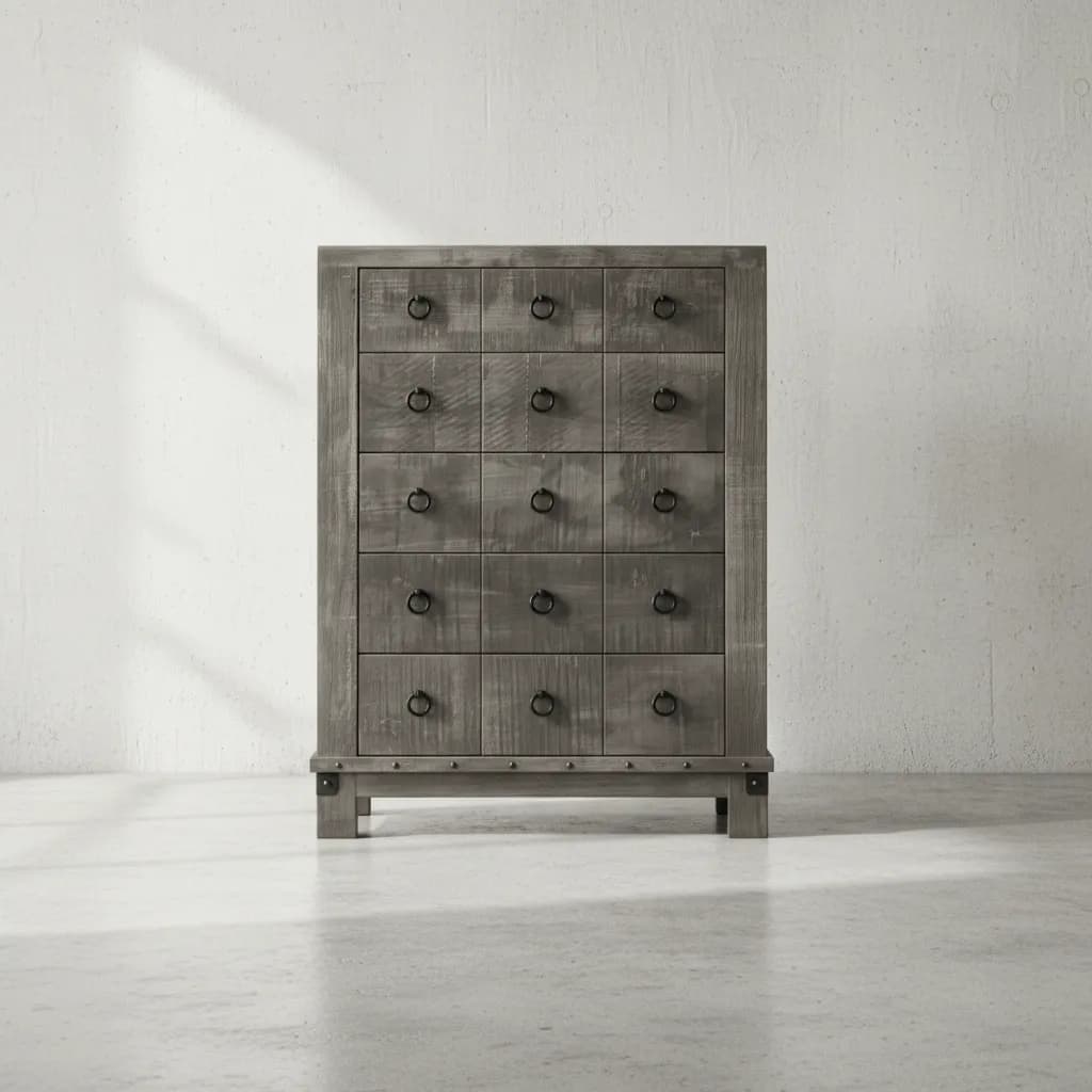 penwood furniture barrelworks highboy 5 drawers face on horizontal
