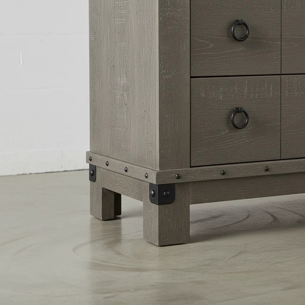 penwood furniture barrelworks highboy 5 drawers medium close up