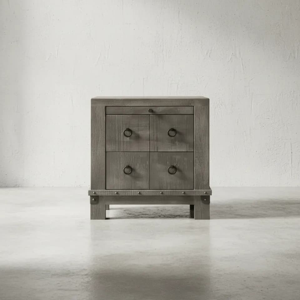 penwood furniture barrelworks night stand 2 drawers face on horizontal