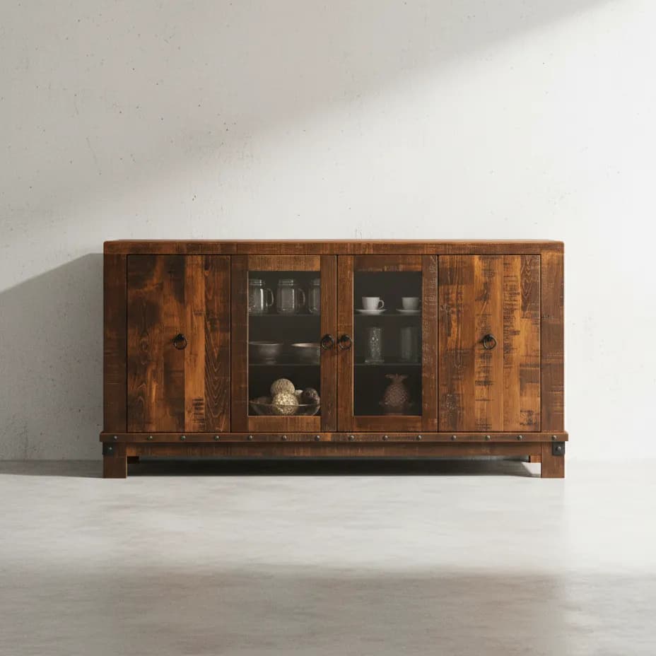 penwood furniture barrelworks sideboard 4 door face on horizontal