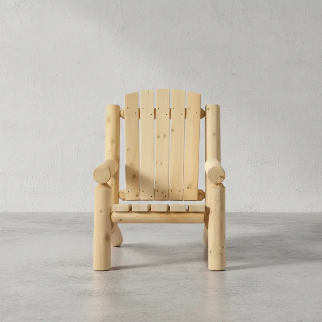 penwood furniture cedar adirondack log chair face on horizontal