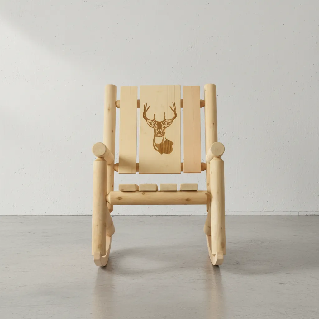 penwood furniture cedar branded back rocking chair face on horizontal