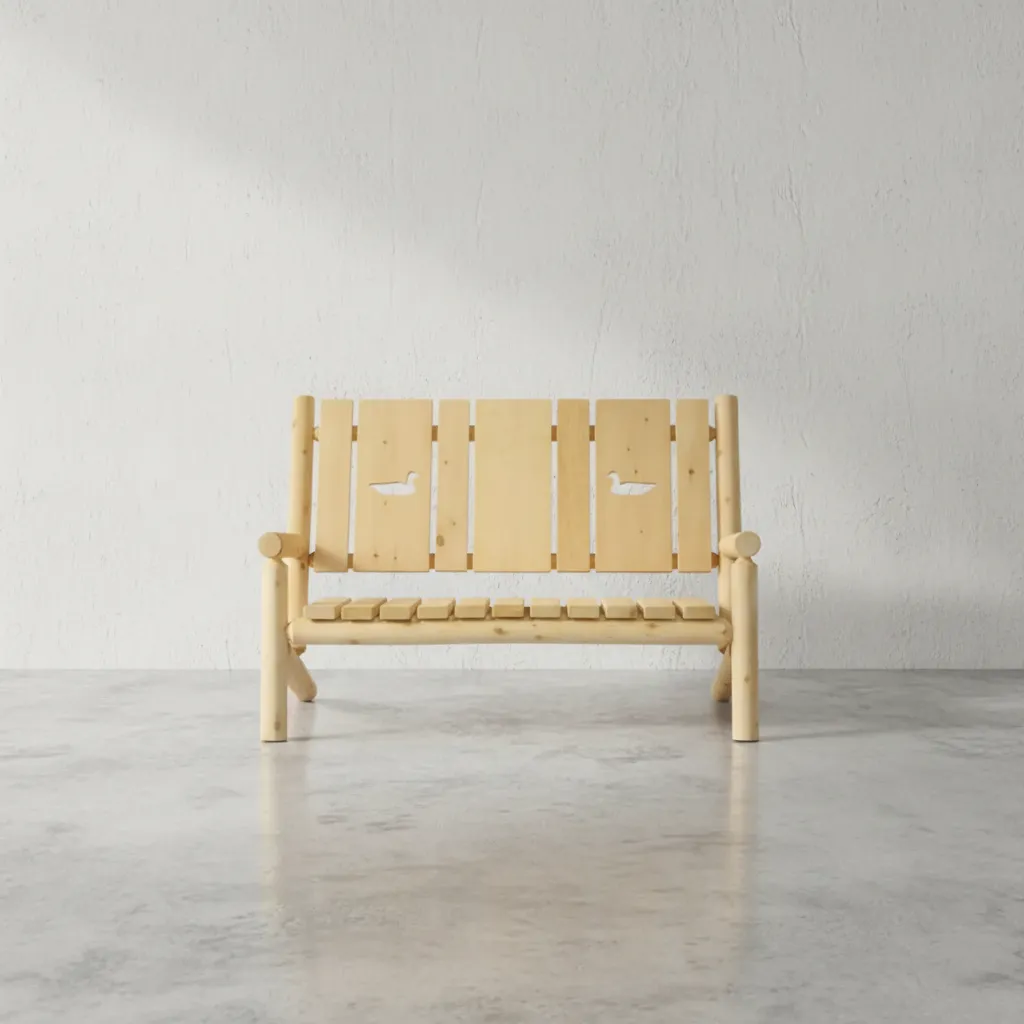penwood furniture cedar cut back bench face on horizontal