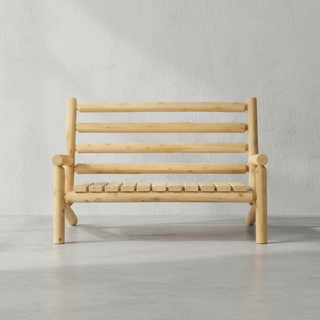penwood furniture cedar ladder back bench face on horizontal