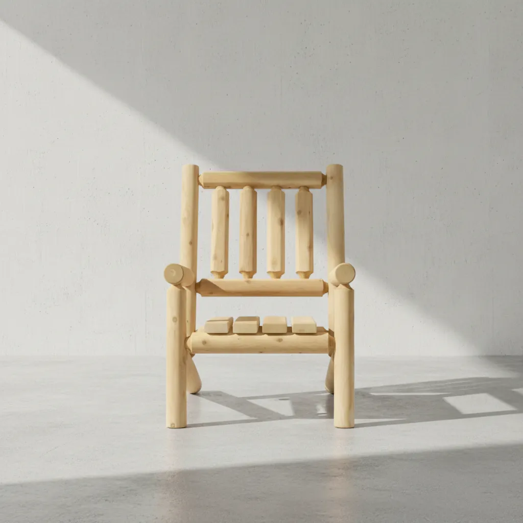 penwood furniture cedar log chair face on horizontal