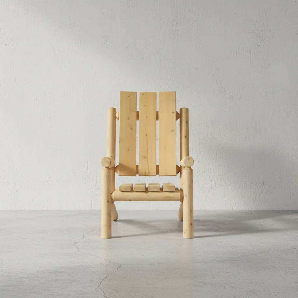 penwood furniture cedar modern log chair face on horizontal