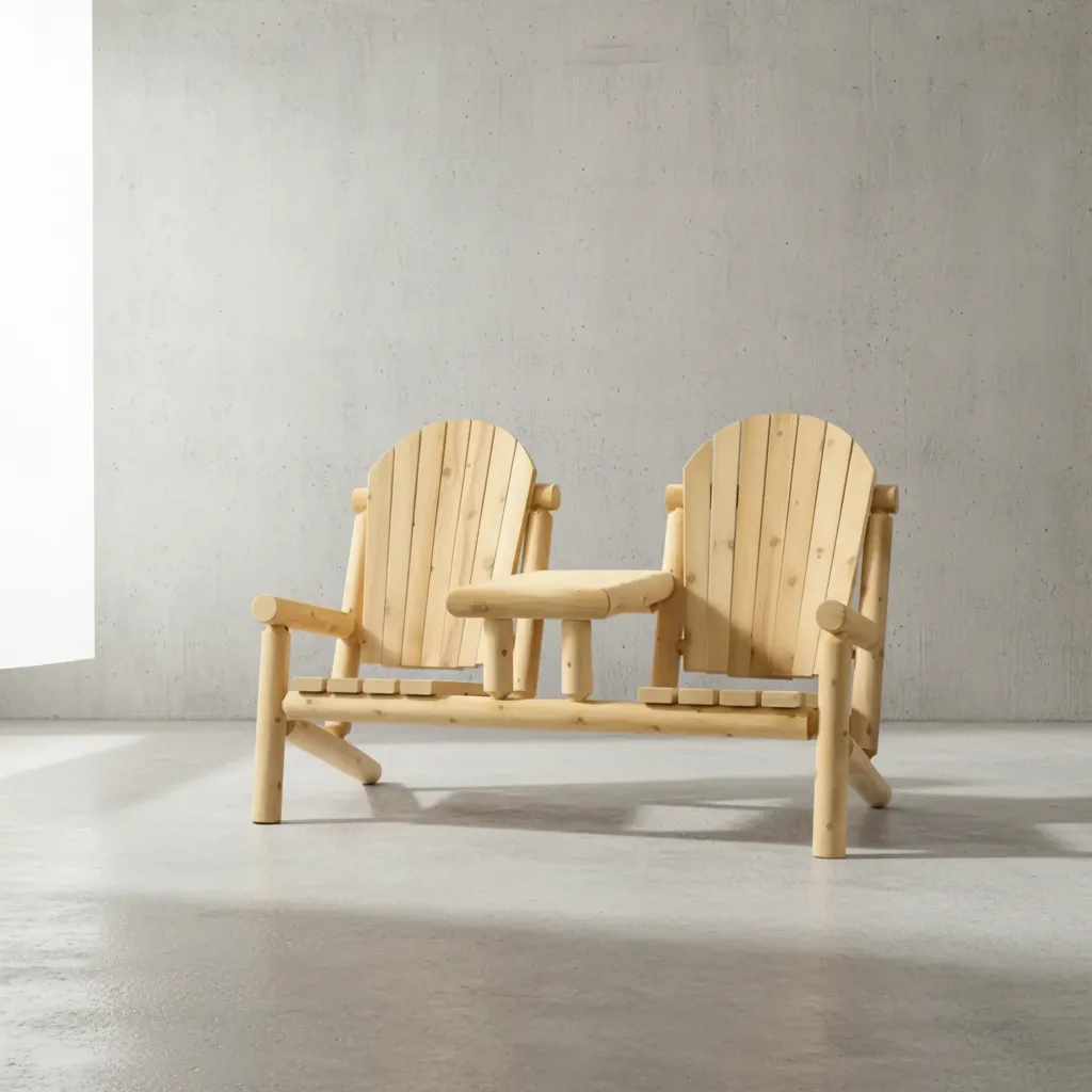 penwood furniture cedar muskoka log tea set face on horizontal