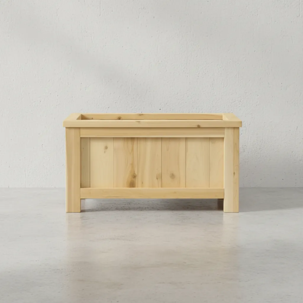 penwood furniture cedar muskoka planter box face on horizontal