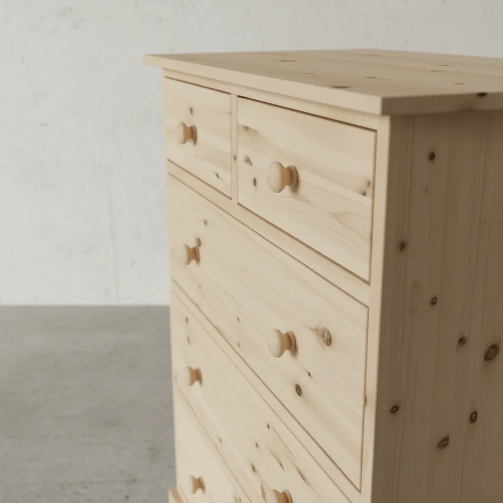 penwood furniture cottage 6 drawer hiboy ct16h medium close up