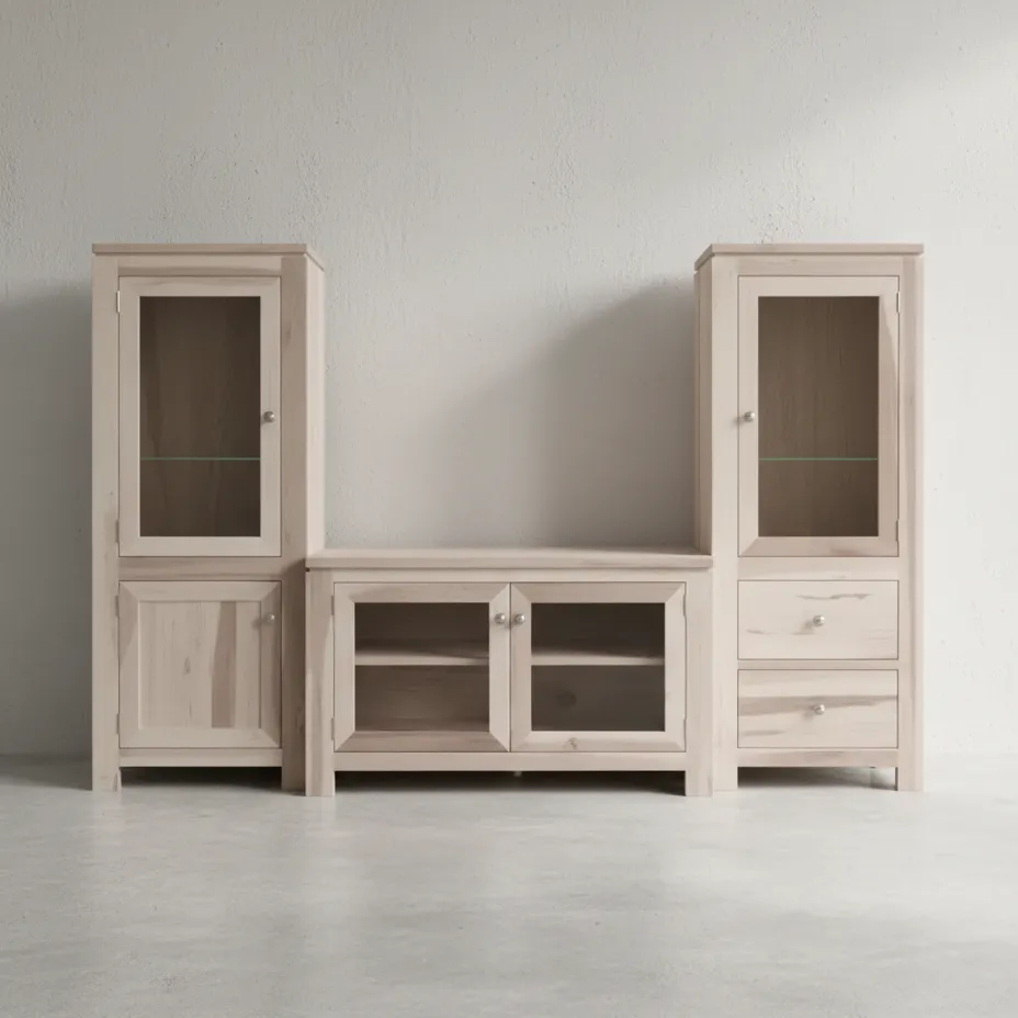 penwood furniture newport 3 pc tv unit np1892 face on horizontal