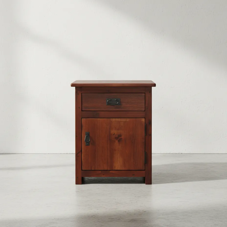 penwood furniture rustic 1 drawer 1 door nightstand rns2228 face on horizontal