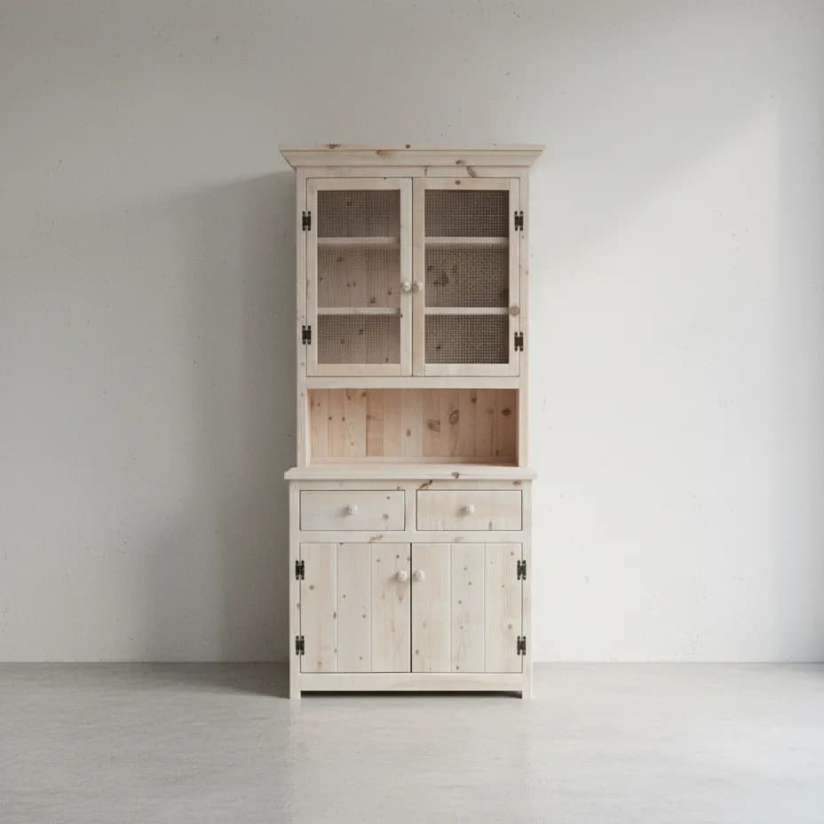 penwood furniture rustic 2 door buffet and hutch hb4080 face on horizontal