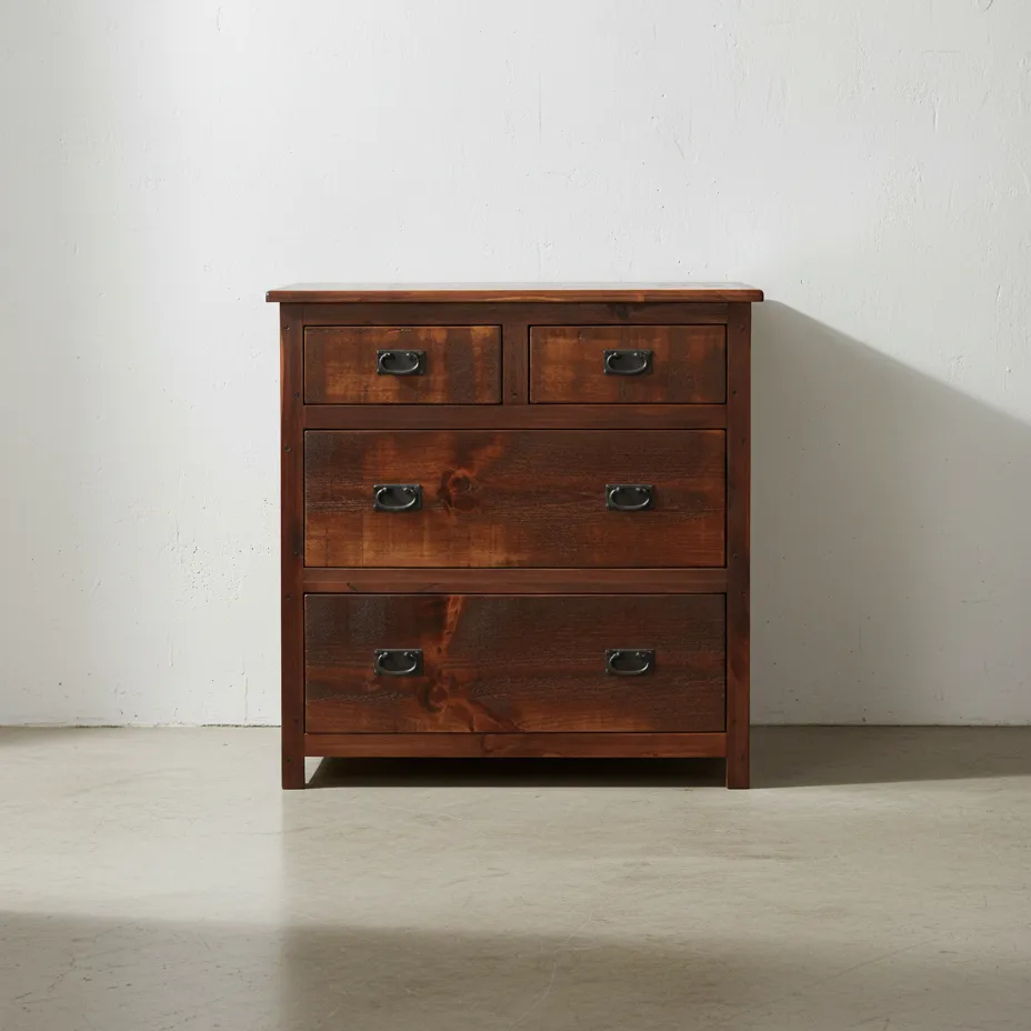 penwood furniture rustic 4 drawer chest rdc3736 face on horizontal
