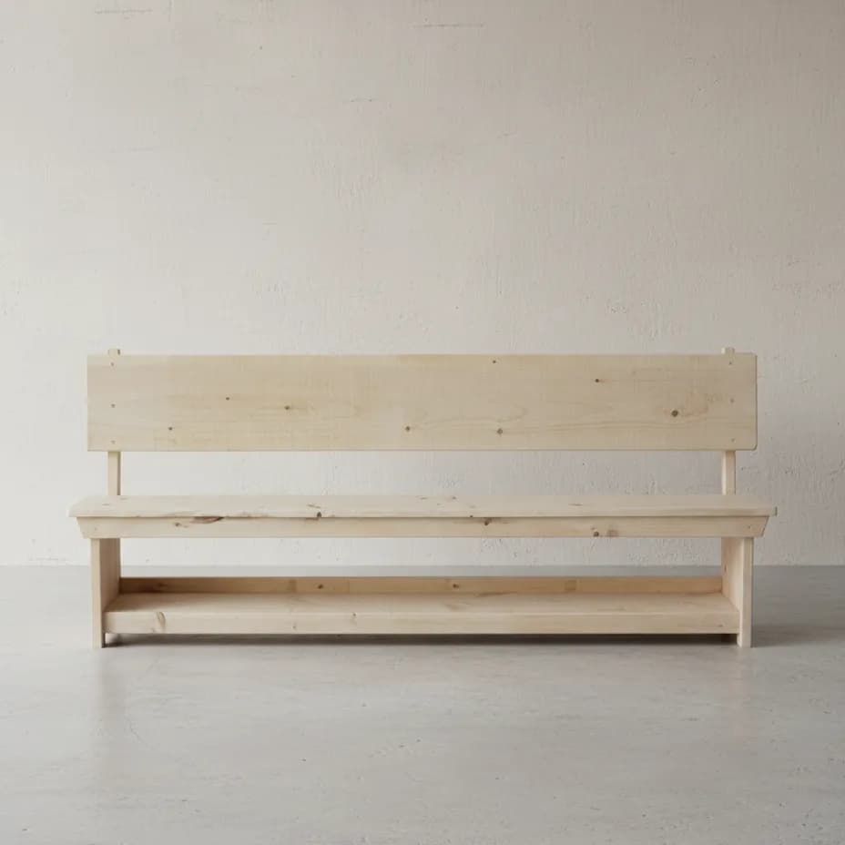 penwood furniture rustic bench with back bb2684 face on horizontal