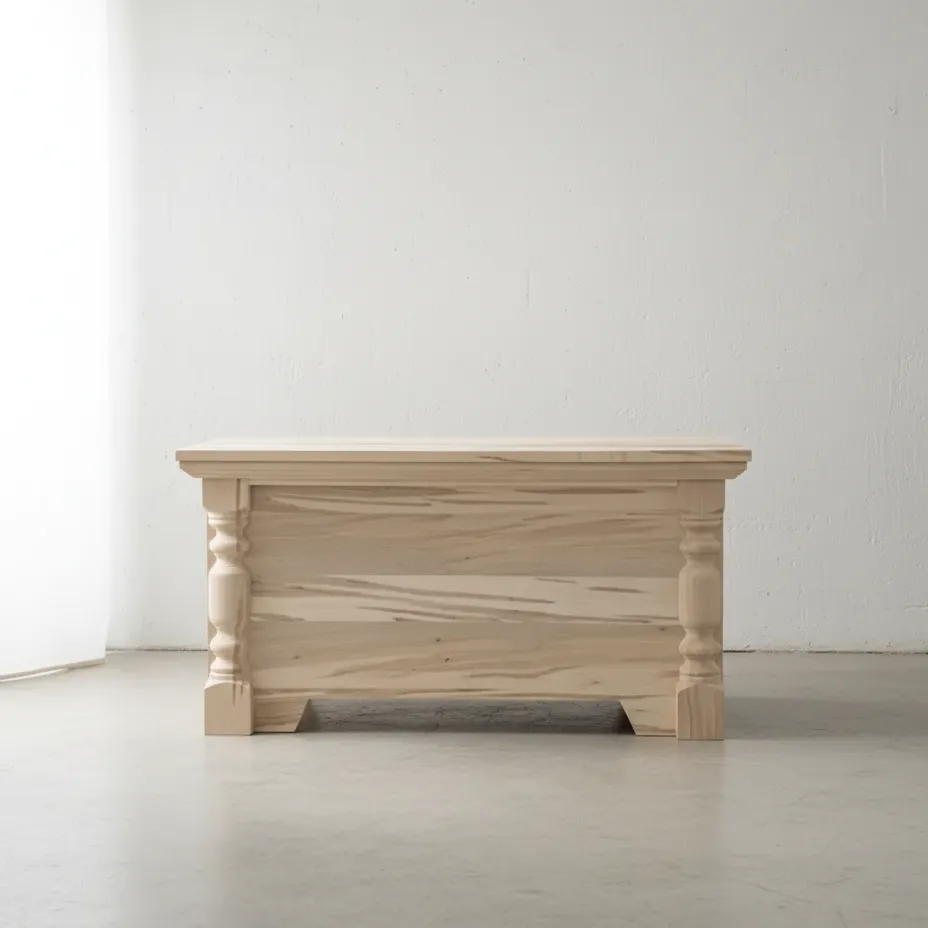 penwood furniture rustic blanket box face on horizontal