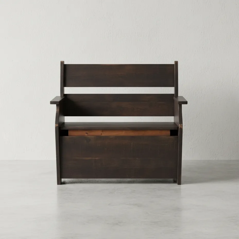 penwood furniture rustic deacons bench db4340 face on horizontal