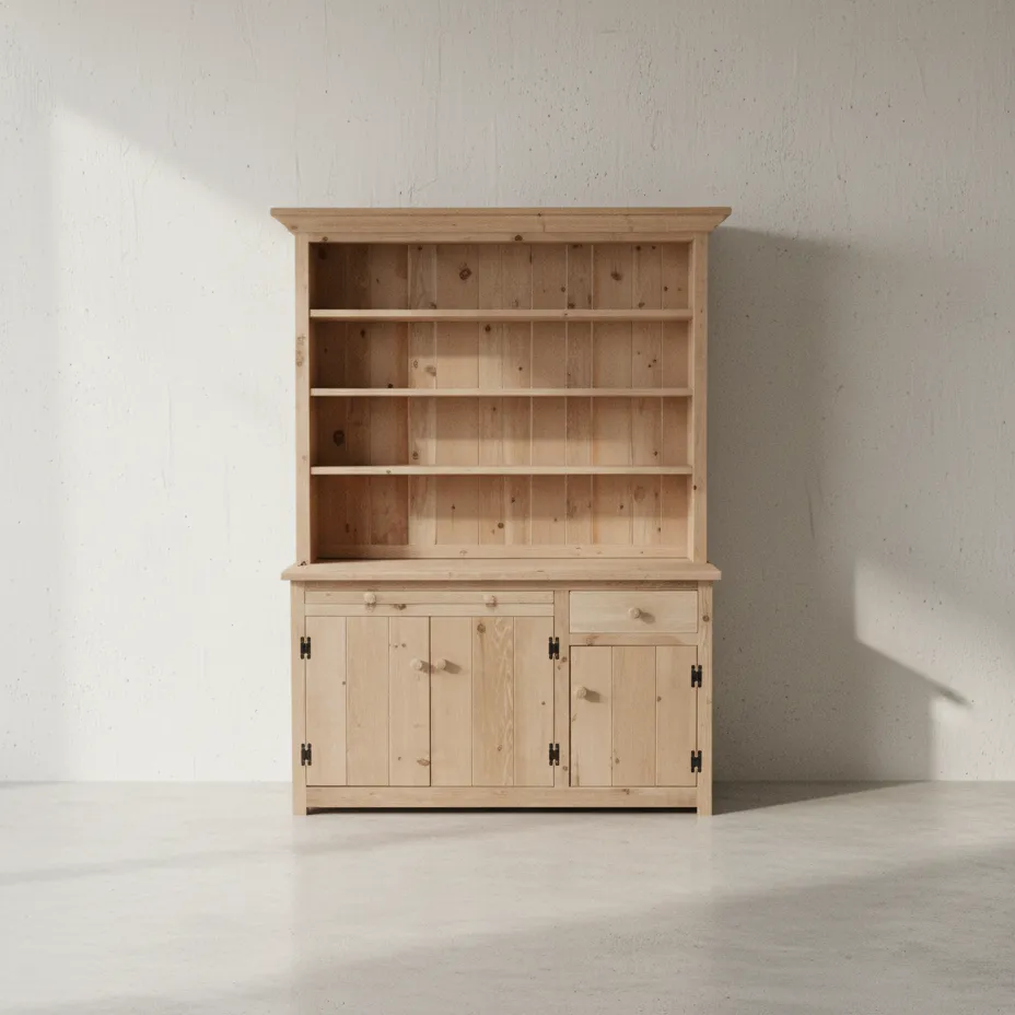penwood furniture rustic dining buffet and hutch hb6080 face on horizontal