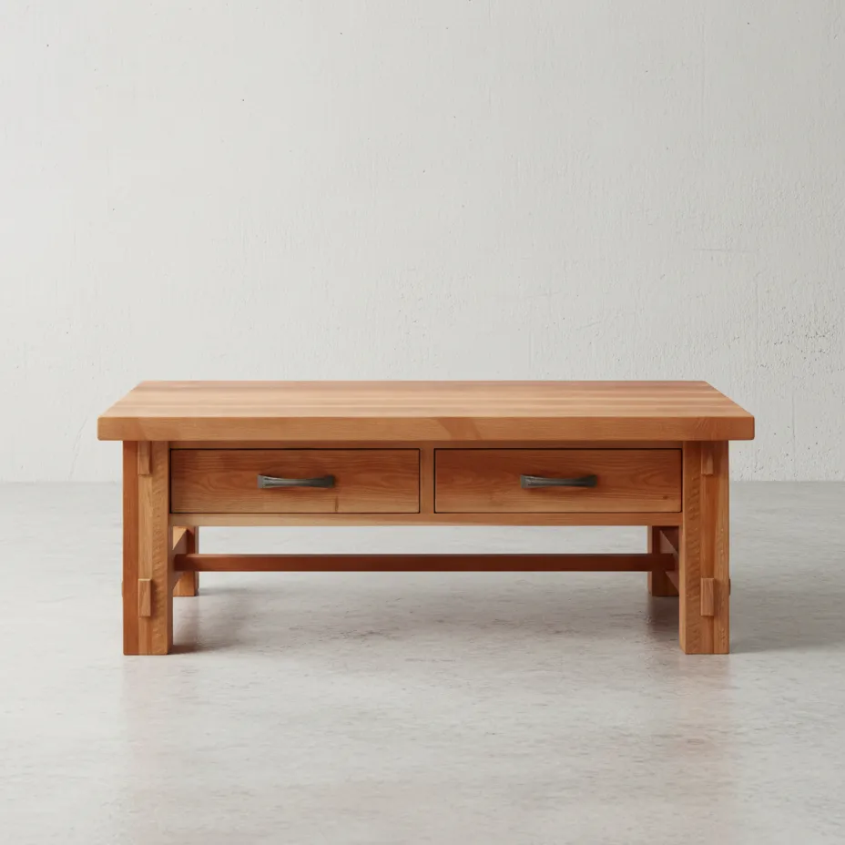 penwood furniture timber 2 drawer coffee table tco1950 face on horizontal