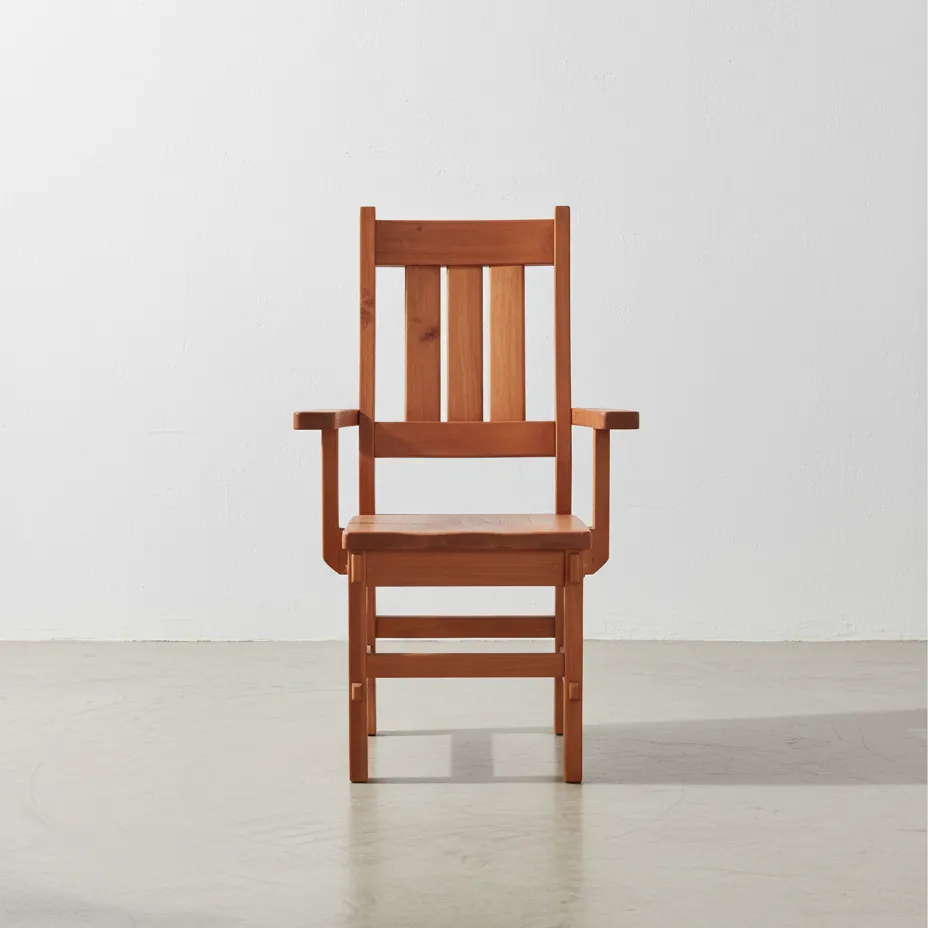 penwood furniture timber slatback arm chair face on horizontal