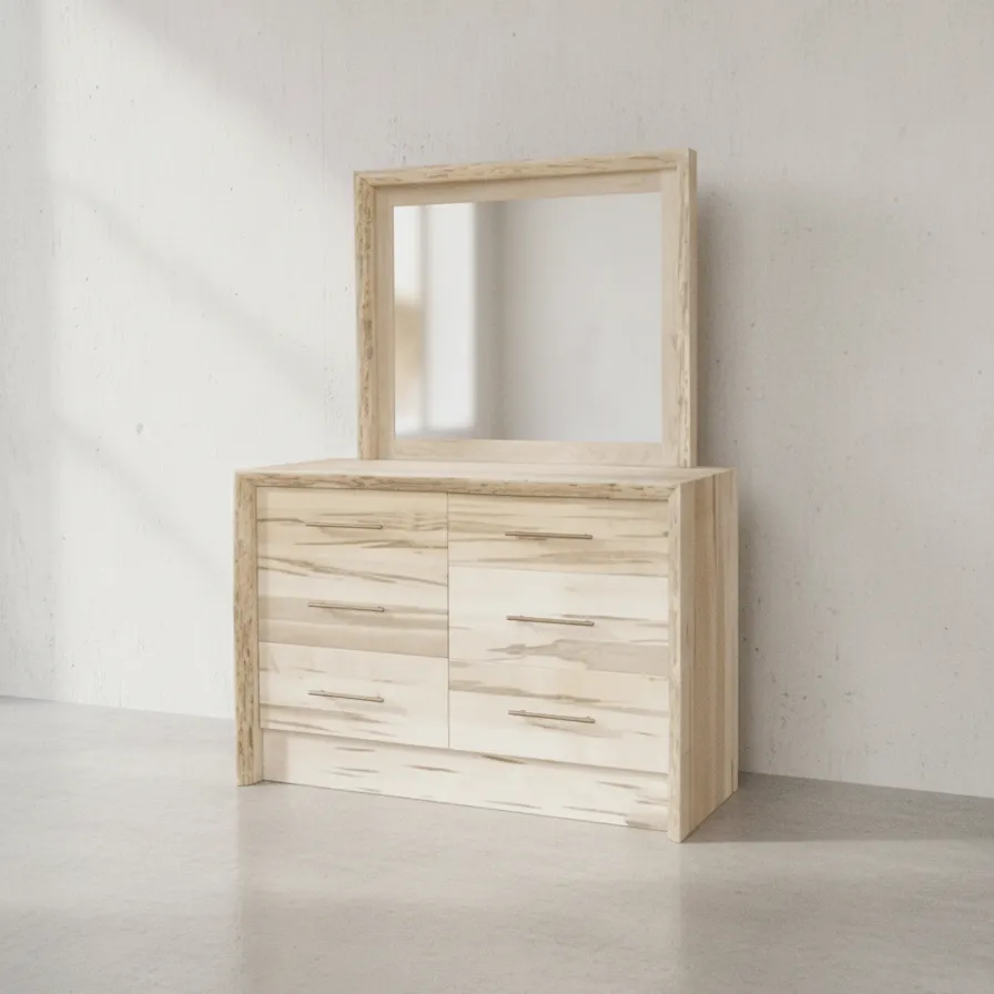 penwood furniture waterfall dresser framed mirror face on horizontal