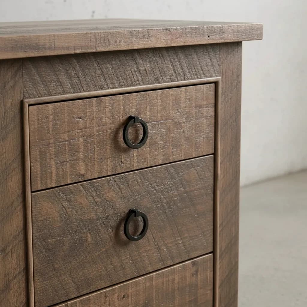 penwood furniture renoa 3 drawer night stand medium close up