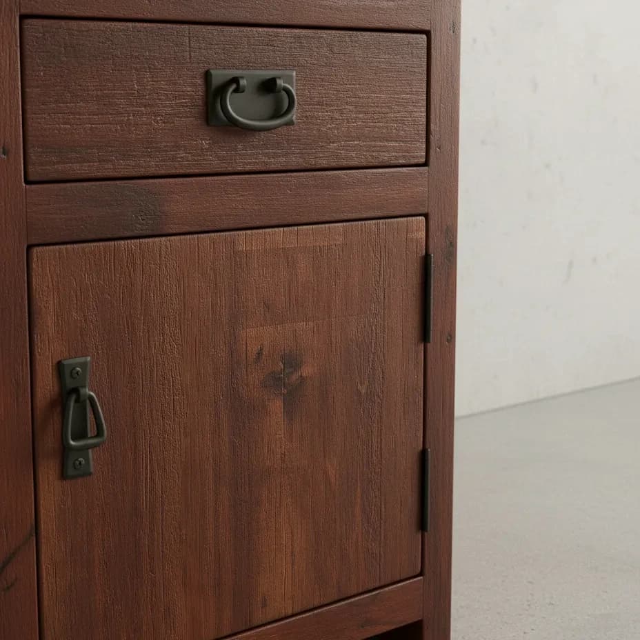 penwood furniture rustic 1 drawer 1 door nightstand rns2228 medium close up