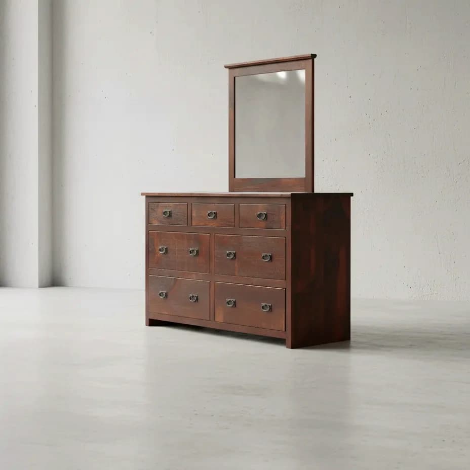 penwood furniture rustic 7 drawer dresser rdr6237 45 degree angle