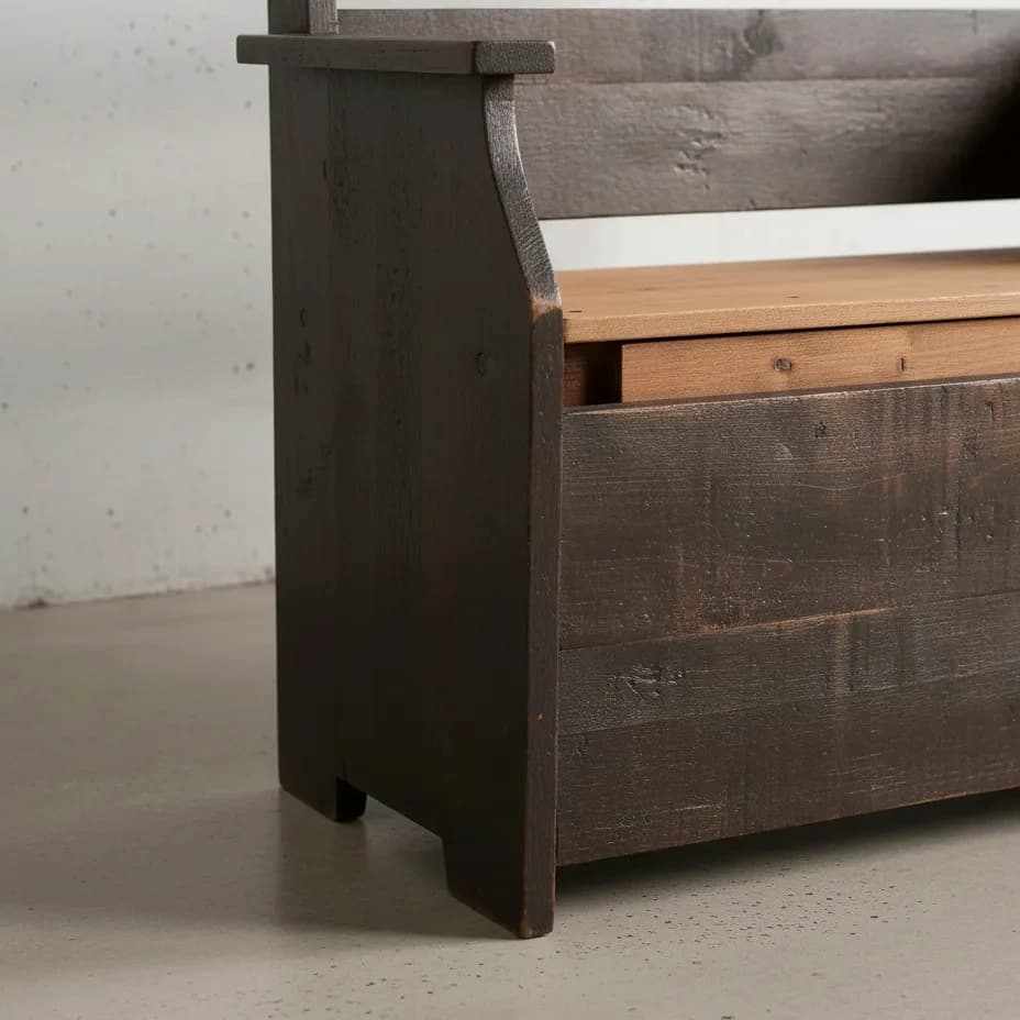 penwood furniture rustic deacons bench db4340 medium close up