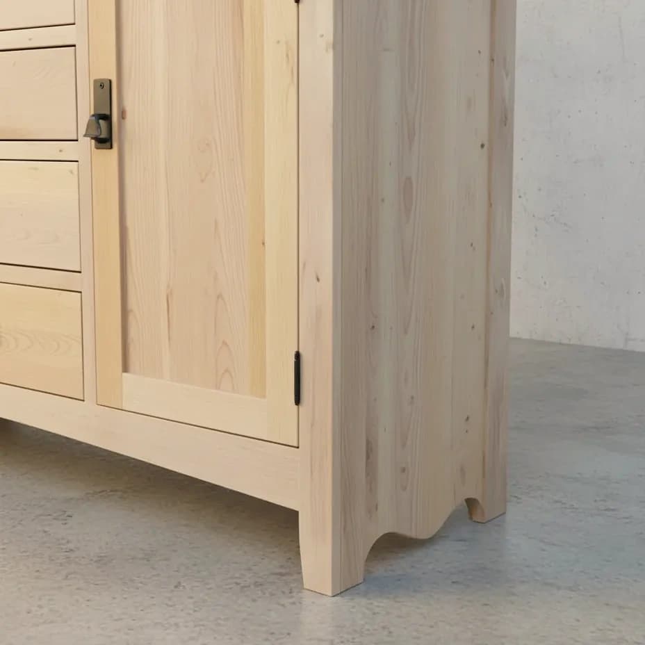 penwood furniture shaker 5 door and 4 drawer hutch buffet with crown s563 medium close up